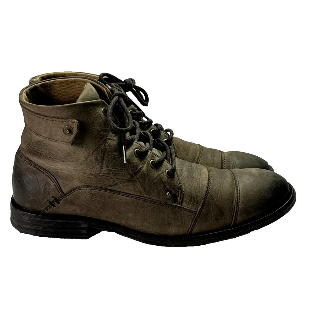 Aldo Chukka Boots Mens 10.5 Brown Leather Legadorien Cap Toe Lace Up Lightweight